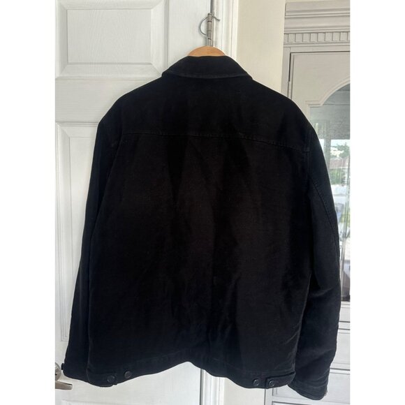 VTG Lacoste 54/6 (XL) Men's Heavyweight Full Zip Black Jacket Crocodile Logo - Picture 2 of 9